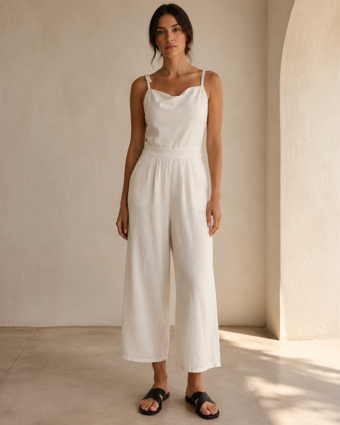 Jumpsuit Lino 100% - Escote Cowl