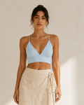 Top Manta Lino - Crop Top - Escote V