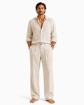 Pantalón de Lino - Corte Recto con Pinzas