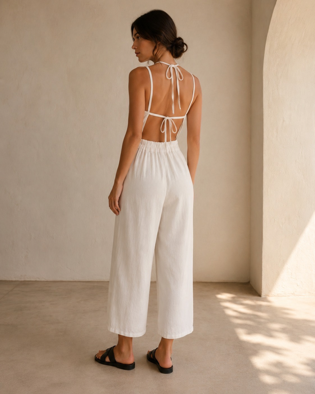 Jumpsuit Lino 100% - Escote Cowl