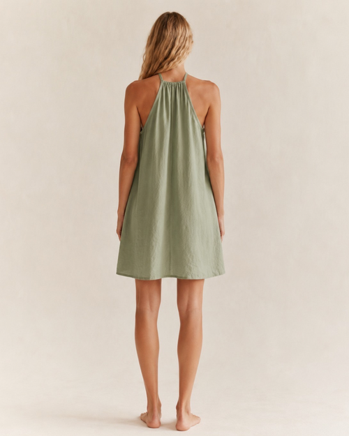 Vestido Corto Manta Lino - Escote Halter