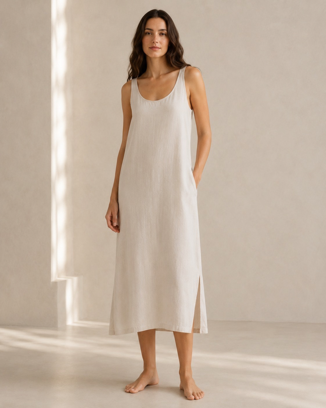 Vestido de Lino Midi
